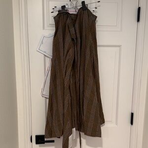 Son de flor brown tartan wrap skirt, size S/M
